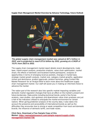 Supply Chain Management Market Overview by Advance Technology, Future Outlook