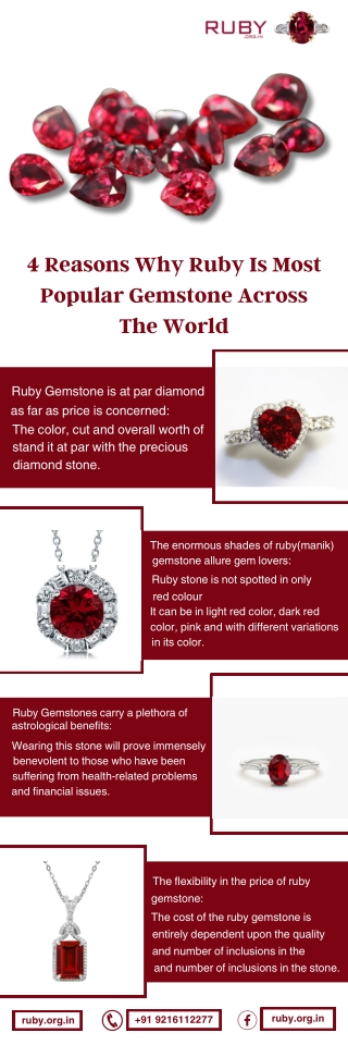 4 Reasons Why Ruby Is Most Popular Gemstone Across The World?