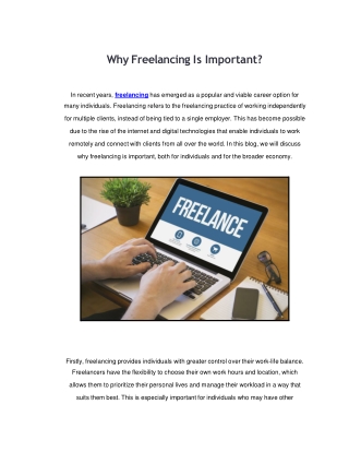 Why Freelancing Is Important _ Blog