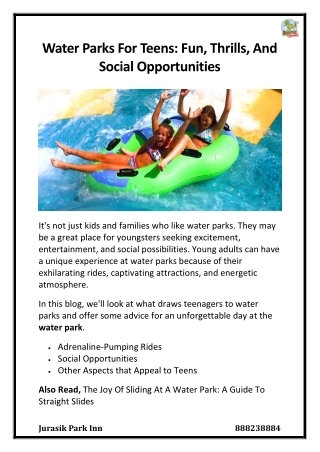 Water Parks For Teens Fun, Thrills, And Social Opportunities