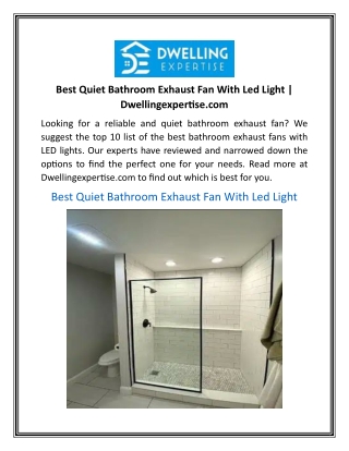 Best Quiet Bathroom Exhaust Fan With Led Light  Dwellingexpertise.com