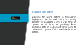 Singapore Sport Betting 8nplay.co