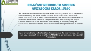 A quick fix guide for QuickBooks Error 15240