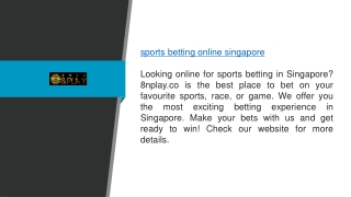 Sports Betting Online Singapore 8nplay.co