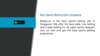 Best Sports Betting Sites Singapore 8nplay.co