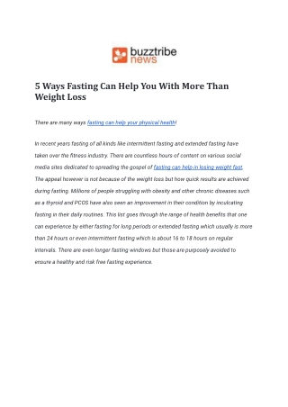 5 Ways Fasting Can Help You With More Than Weight Loss