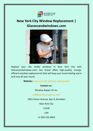 New York City Window Replacement  Glassesandwindows