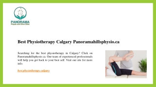 Best Physiotherapy Calgary Panoramahillsphysio.ca