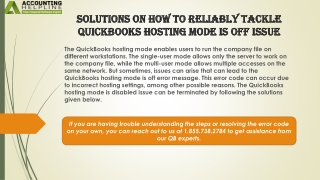 A proper guide to troubleshoot QuickBooks Hosting Mode is Off issue