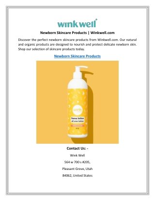 Newborn Skincare Products  Winkwell.com