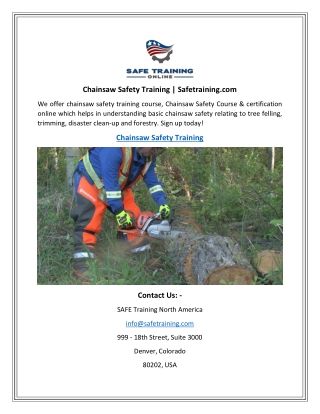 Chainsaw Safety Training  Safetraining.com