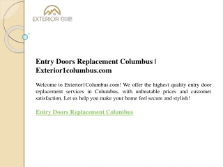 Entry Doors Replacement Columbus  Exterior1columbus.com