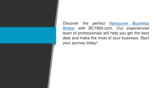 Vancouver Business Broker Bc1800.com