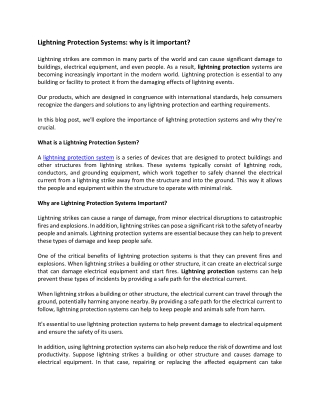 Lightning Protection Systems: why is it important?
