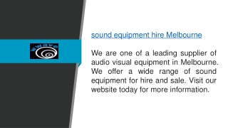 Audio Visual Equipment Hire Company in Melbourne