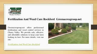 Fertilization And Weed Care Rockford  Greenacresgroup.net