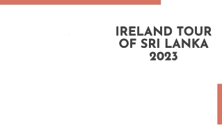 Watch Ireland Tour of Sri Lanka 2023 Cricket Matches Online | SonyLIV