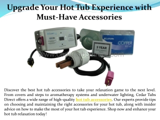 Upgrade Your Hot Tub Experience with Must-Have Accessories