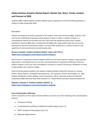 Global Aviation Analytics Market Report, Market Size, Share, Trends, Analysis