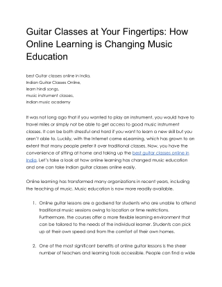 Online Guitar Classes: How Online Learning is Changing Music Education