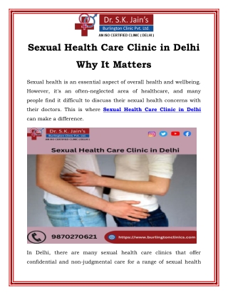 Sexual Health Care Clinic in Delhi Why It Matters