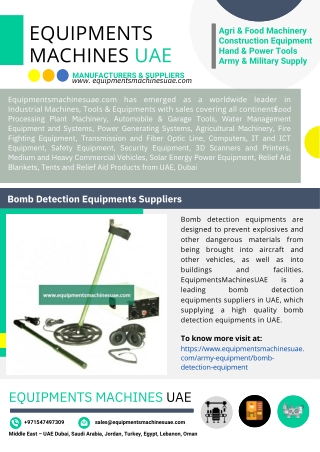 Bomb Detection Equipments Suppliers