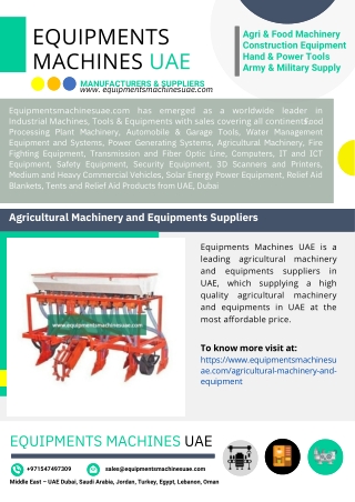 Agricultural Machinery and Equipments Suppliers