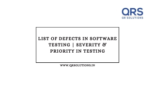 List of Defects in Software Testing  Severity & Priority in Testing