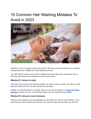 10 Common Hair Washing Mistakes To Avoid in 2023