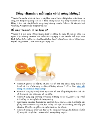 Uống vitamin c mỗi ngày có bị nóng không