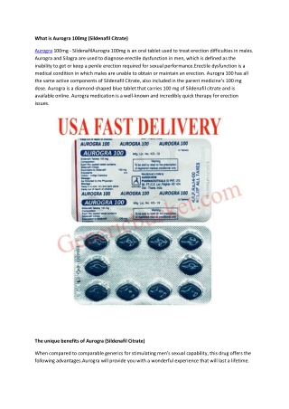 What is Aurogra 100mg