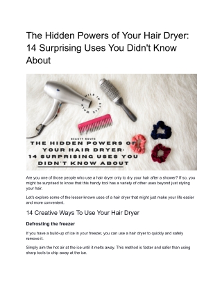 The Hidden Powers of Your Hair Dryer 14 Surprising Uses You Didn’t Know About