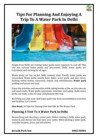 Tips For Planning And Enjoying A Trip To A Water Park In Delhi