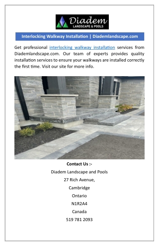 Interlocking Walkway Installation | Diademlandscape.com