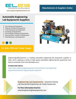 Automobile Engineering Lab Equipments Suppliers