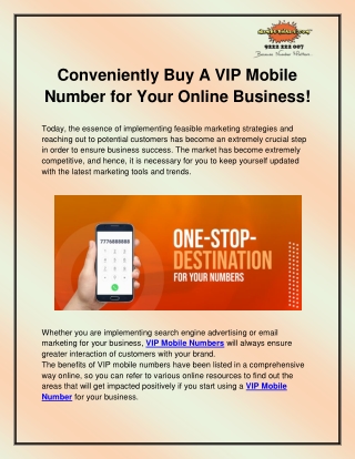 VIP Mobile Number