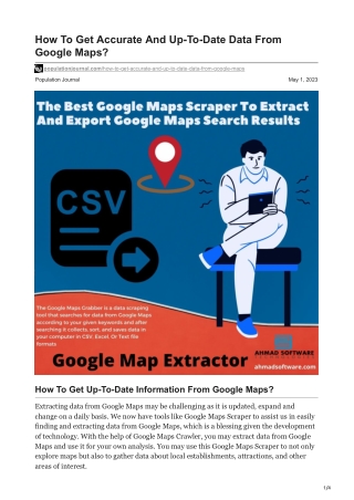 How To Get Accurate And Up-To-Date Data From Google Maps