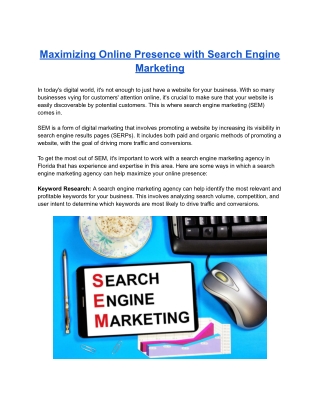 Maximizing Online Presence with Search Engine Marketing