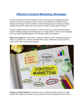 Effective Content Marketing Strategies