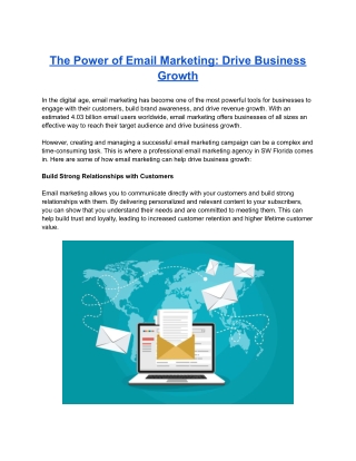 The Power of Email Marketing: Drive Business Growth