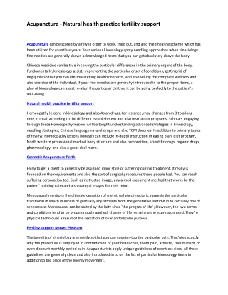 Acupuncture - Natural health practice fertility support