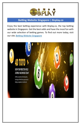 Betting Website Singapore | 8nplay.co