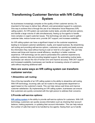 Transforming Customer Service with IVR Calling System.docx