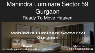 Discover the Splendor of Mahindra Luminare Gurgaon