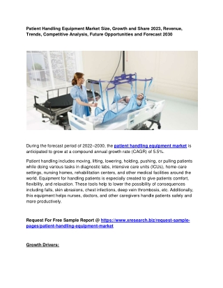 Patient Handling Equipment Market