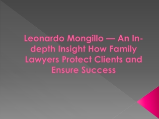 Leonardo Mongillo — An In-depth Insight How Family Lawyers Protect Clients and Ensure Success