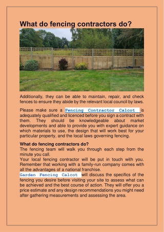 Looking for the best Fencing Repair in Calcot