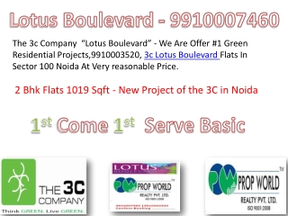 Lotus Boulevard 9910007460 2 Bhk Flats 1019 Sqft 3c Lotus Bo
