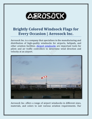 Brightly Colored Windsock Flags for Every Occasion - Aerosock Inc.