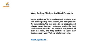 Want To Buy Chicken And Beef Products